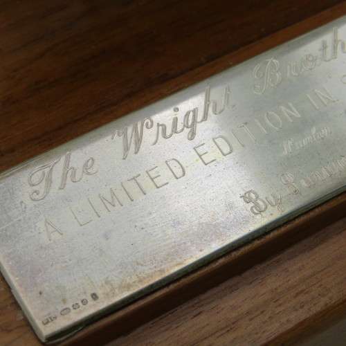 Silver Wright Brothers Aeroplane Replica - Model #583/1000