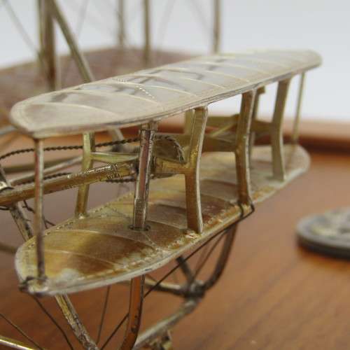 Silver Wright Brothers Aeroplane Replica - Model #583/1000