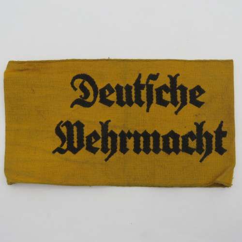 WW2 German Army Deutsche Wehrmacht yellow armband- used by  Foreign workers and civilians employed b