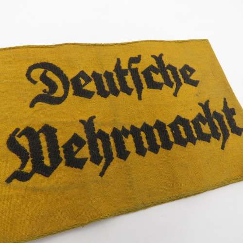 WW2 German Army Deutsche Wehrmacht yellow armband- used by  Foreign workers and civilians employed b