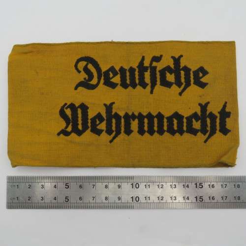 WW2 German Army Deutsche Wehrmacht yellow armband- used by  Foreign workers and civilians employed b