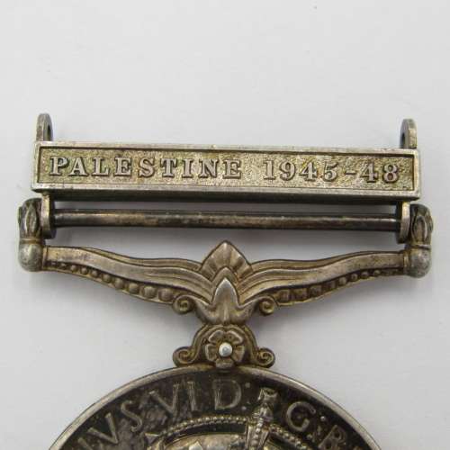 General service Medal 1918-1962 with Palestine 1945-45 clasp - issued to AS 12943 Pte. T Malimole