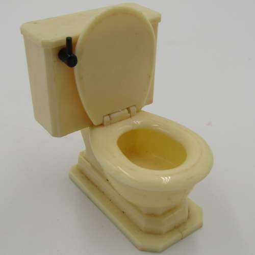 Doll`s house furniture vintage bathroom fittings / furniture - bath - toilet - bathroom basin