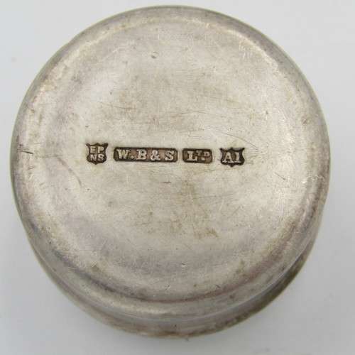 Antique E.P.N.S pill box - marked IHS with cross on lid