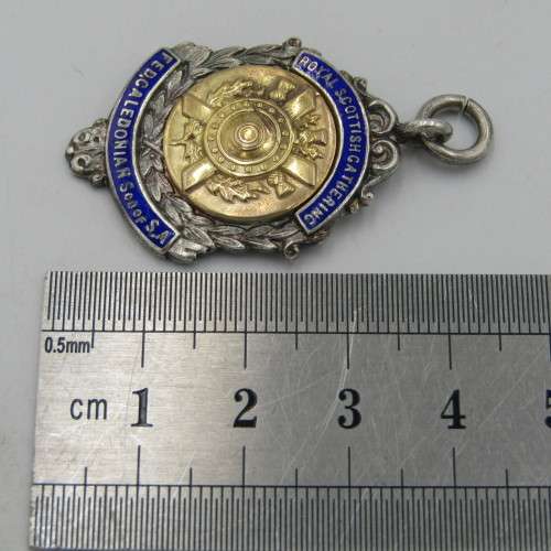 Sterling silver and gold Scottish fob medallion for Reel open 1st place