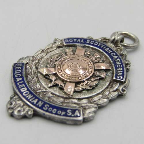 Sterling silver and gold Scottish Red open 1st place Team of 4 fob medallion