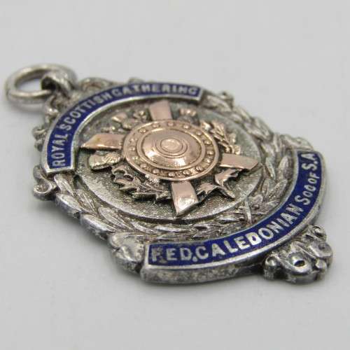 Sterling silver and gold Scottish Red open 1st place Team of 4 fob medallion
