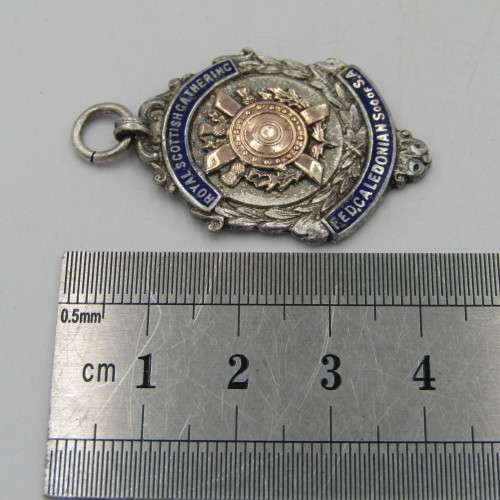 Sterling silver and gold Scottish Red open 1st place Team of 4 fob medallion