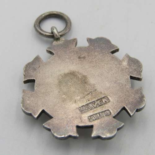 Antique 1921 Sterling silver basketball fob medallion
