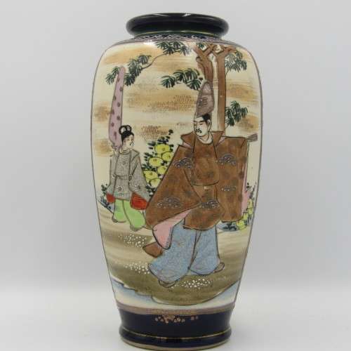 Antique 1920`s Japanese Satsuma porcelain vase - Height 22 cm