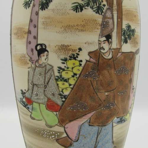 Antique 1920`s Japanese Satsuma porcelain vase - Height 22 cm