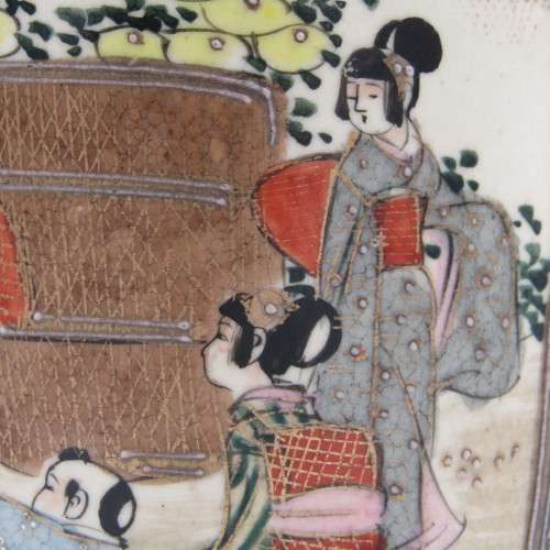 Antique 1920`s Japanese Satsuma porcelain vase - Height 22 cm