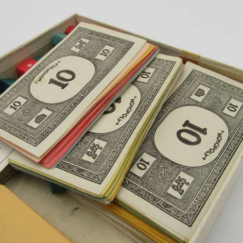 Vintage Monopoly with rare metal tokens - no board