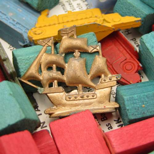 Vintage Monopoly with rare metal tokens - no board