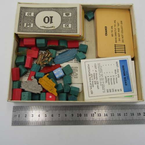 Vintage Monopoly with rare metal tokens - no board