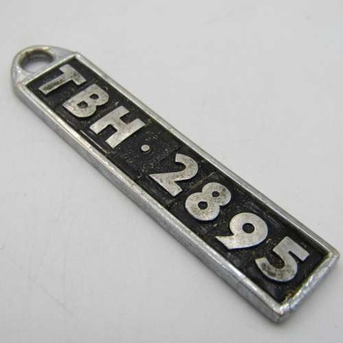 Vintage South African numberplate key tag - TBH 2895
