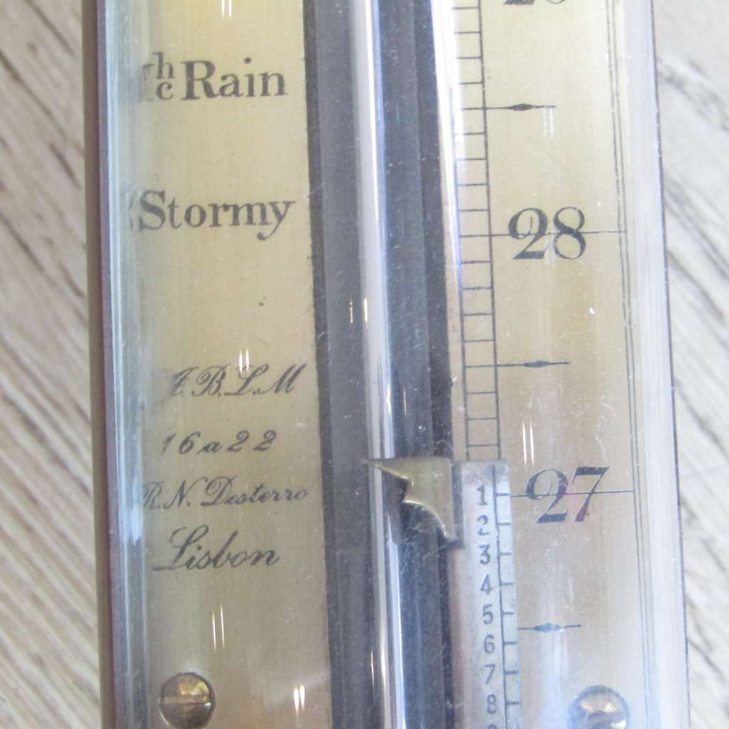 Antique brass ships stick barometer