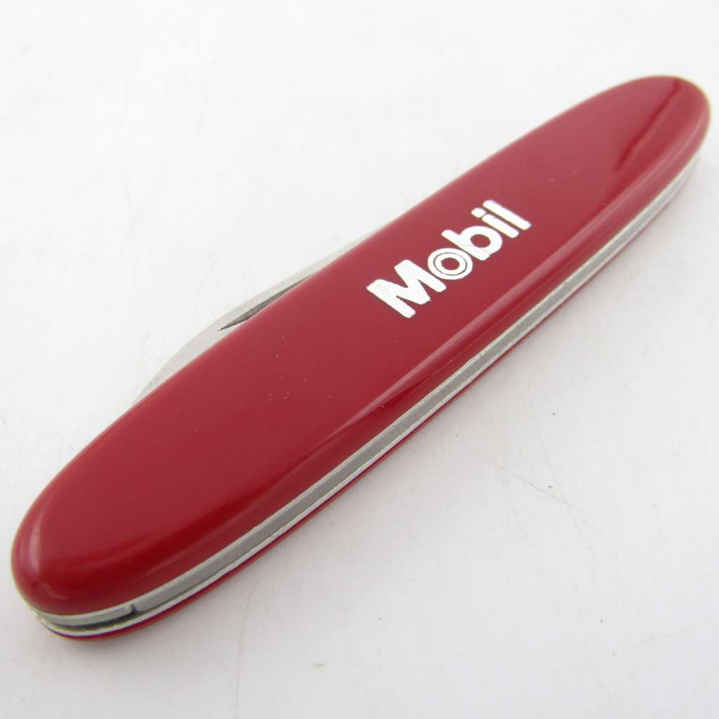 Vintage Victorinox 2 blade pocket knife with Mobil advertising logo
