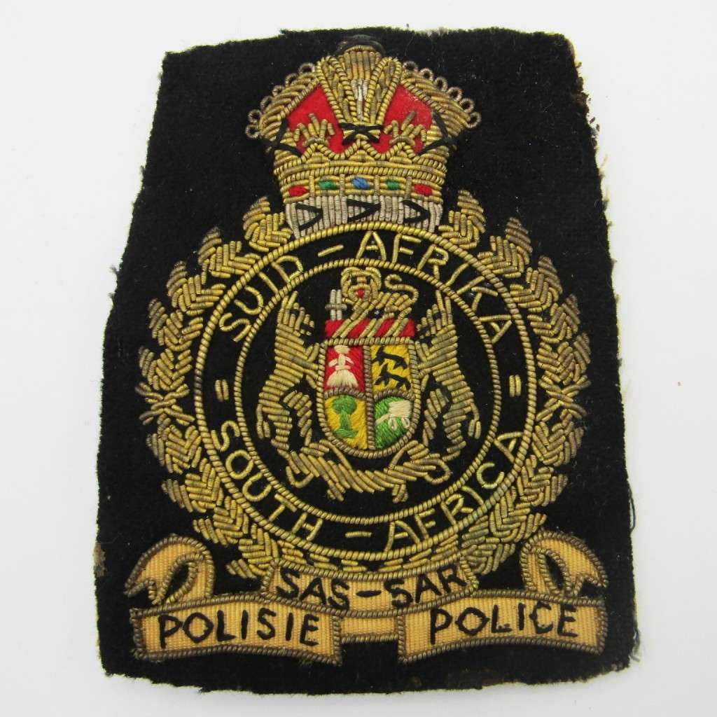 South African Railway police bullion wire blazor badge
