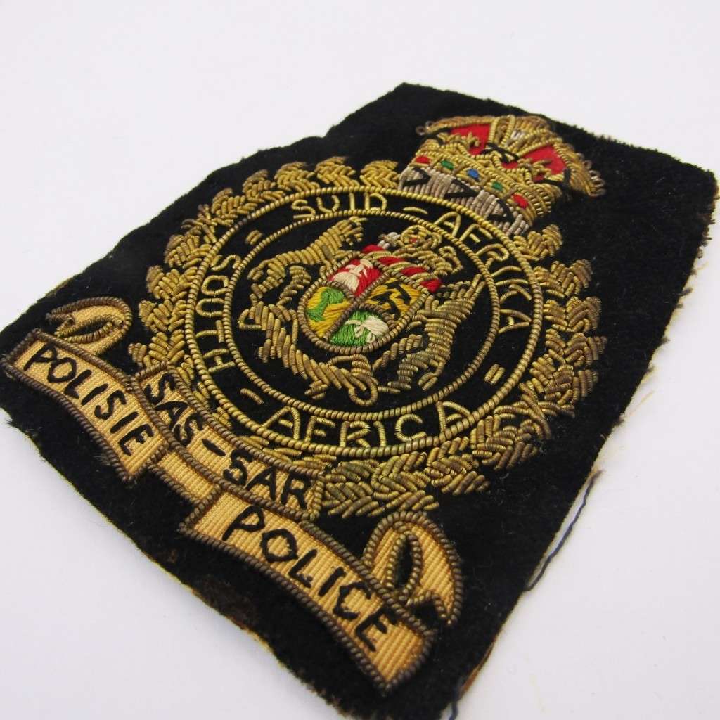 South African Railway police bullion wire blazor badge