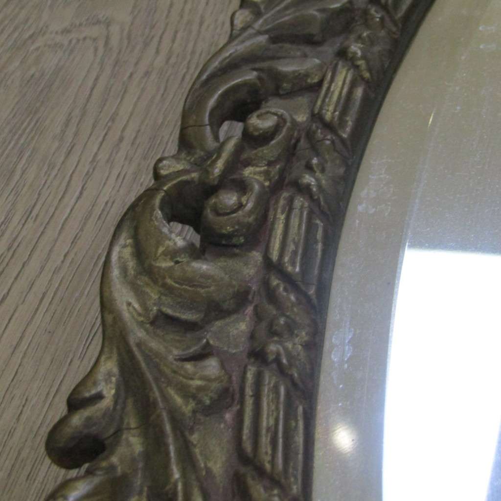 Vintage Oval bevelled mirror with ornate frame