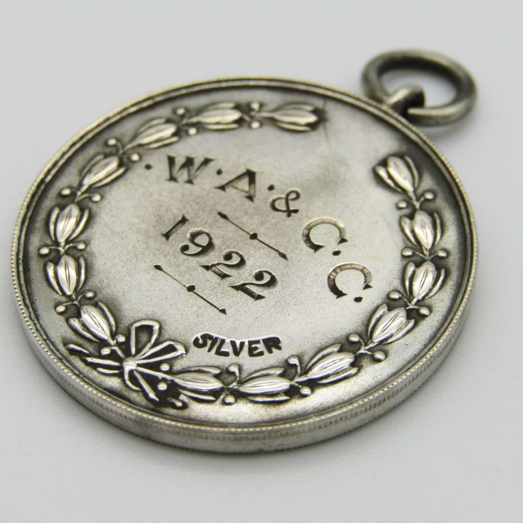 Antique W.A and C.C 1922 siver medallion
