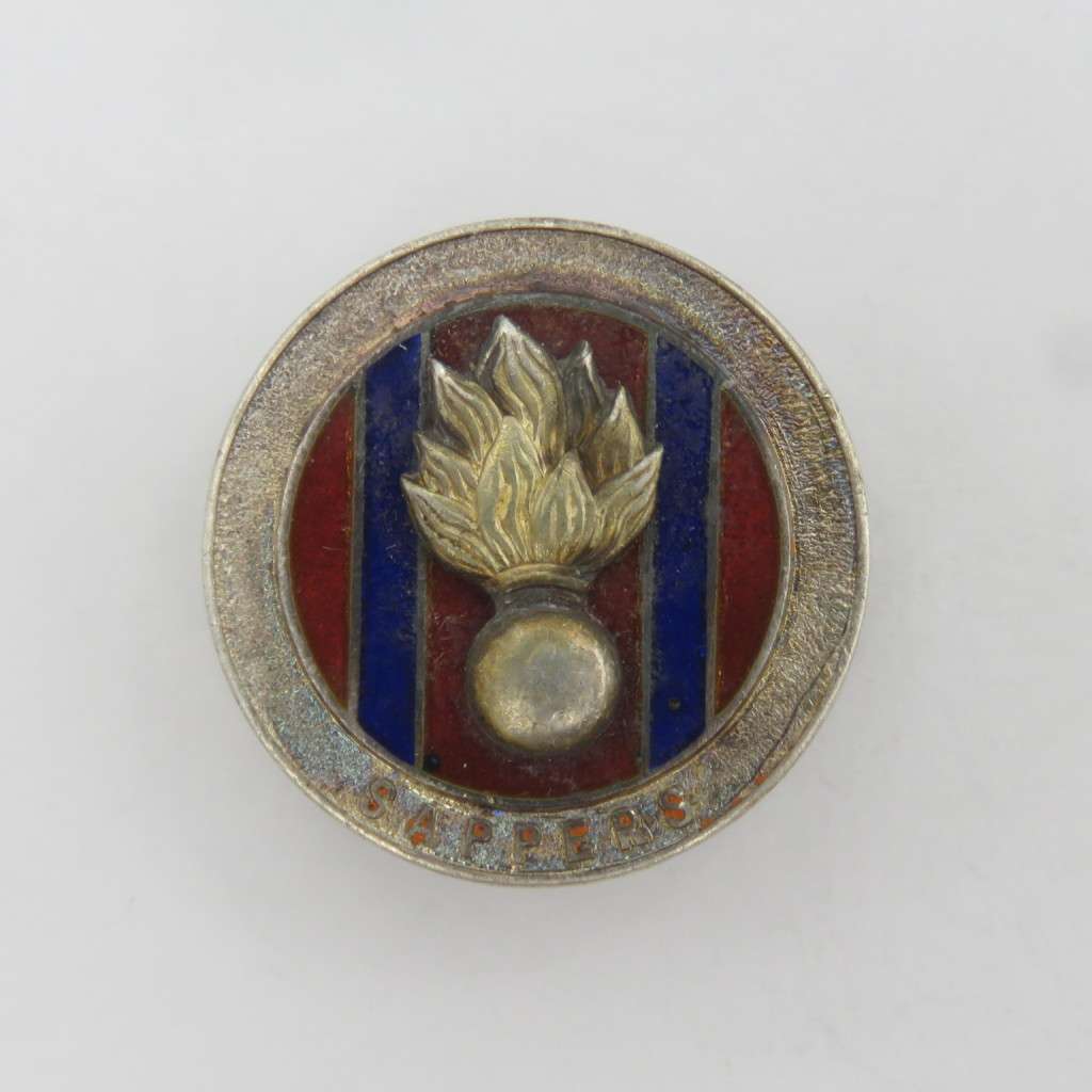 SA Engineers Corps ( SAPPERS) sterling silver button badge #2658