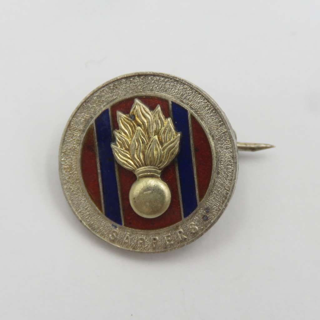 SA Engineers Corps ( SAPPERS) sterling silver lapel pin badge #4785