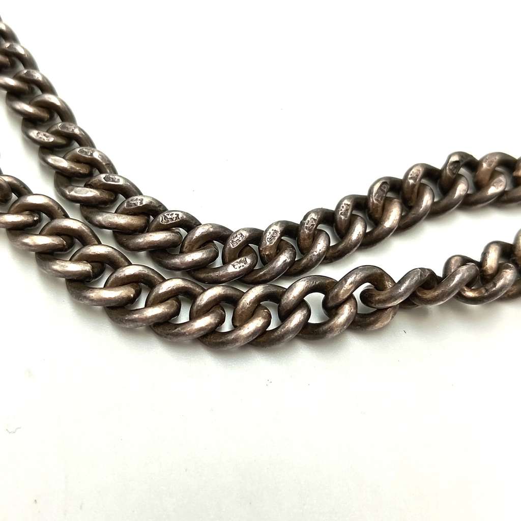 Antique Sterling silver pocketwatch fob chain - weighs 30.4 g