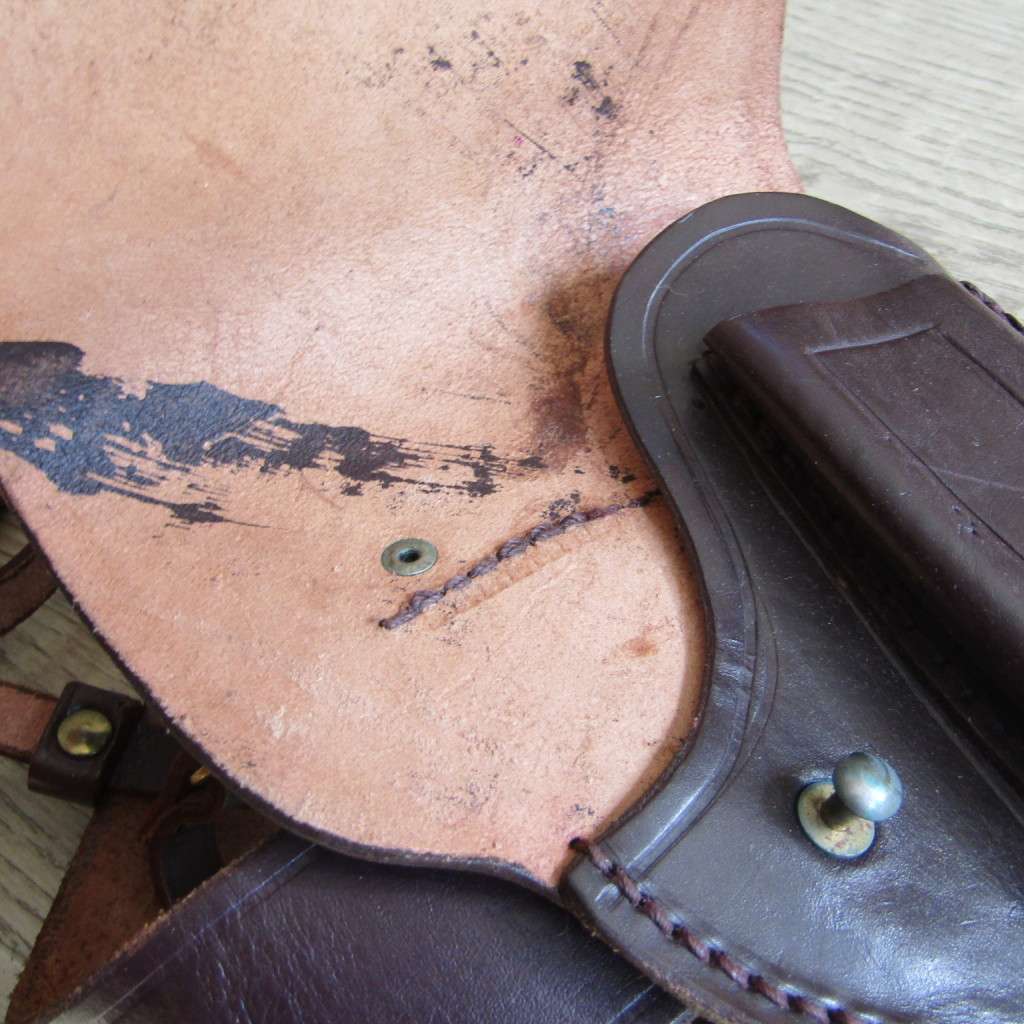 Old SA Army / Police leather Sam Browne belt and holster