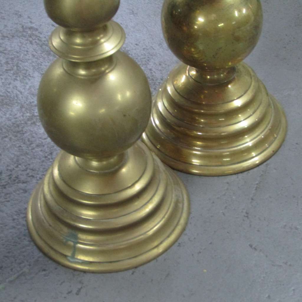 Pair of heavy brass large candlesticks - 50 cm