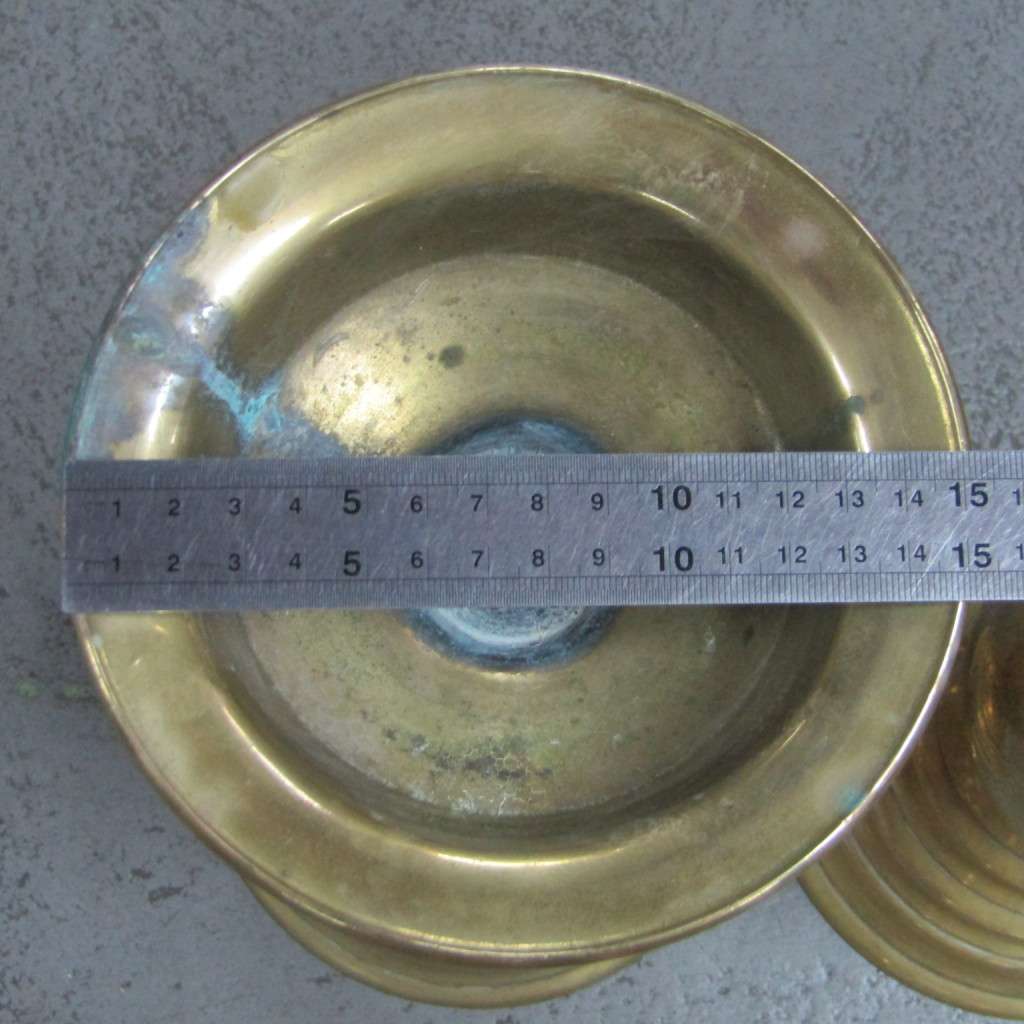 Pair of heavy brass large candlesticks - 50 cm