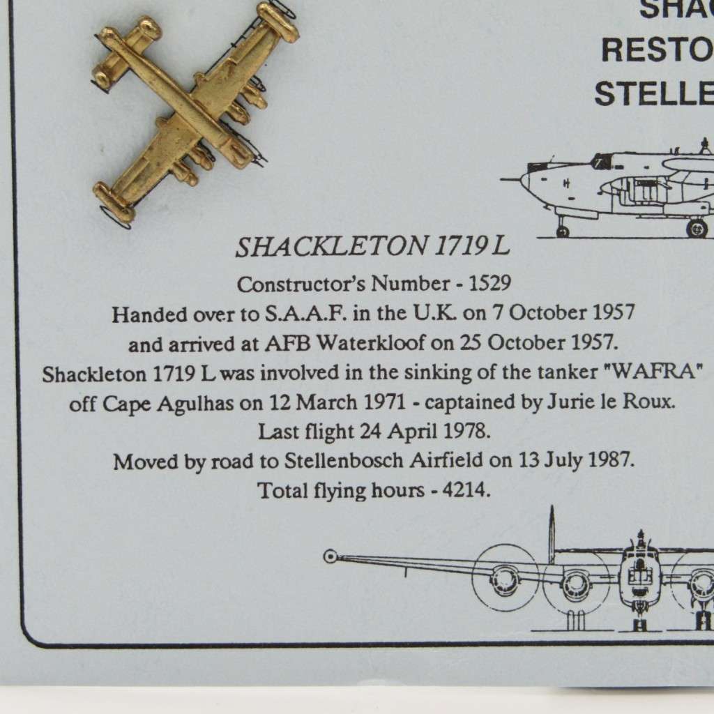Shackleton 1719 L restoration project card and pin