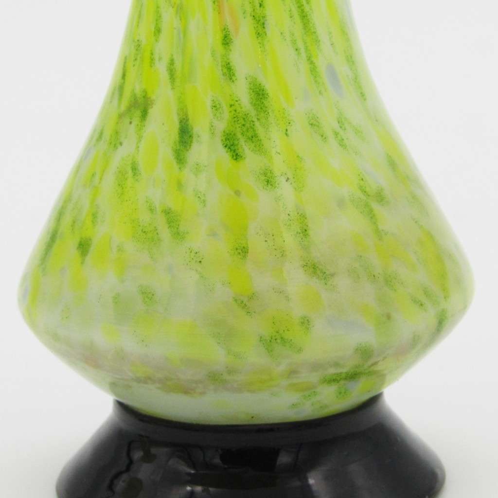 Pair of vintage handmade glass flower vases