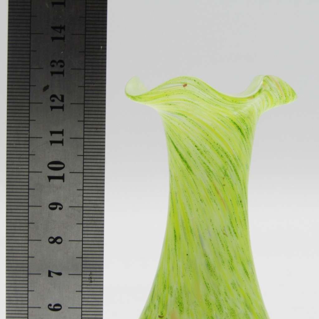 Pair of vintage handmade glass flower vases