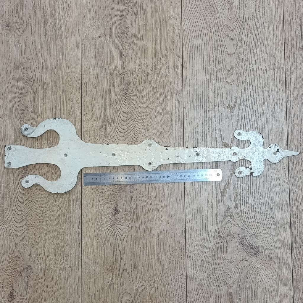 Pair of Large metal door hinge decorative plates