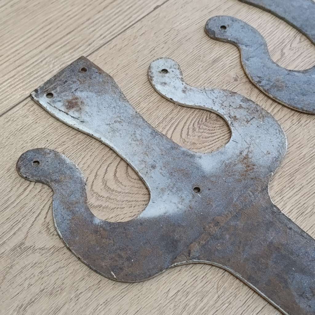 Pair of Large metal door hinge decorative plates