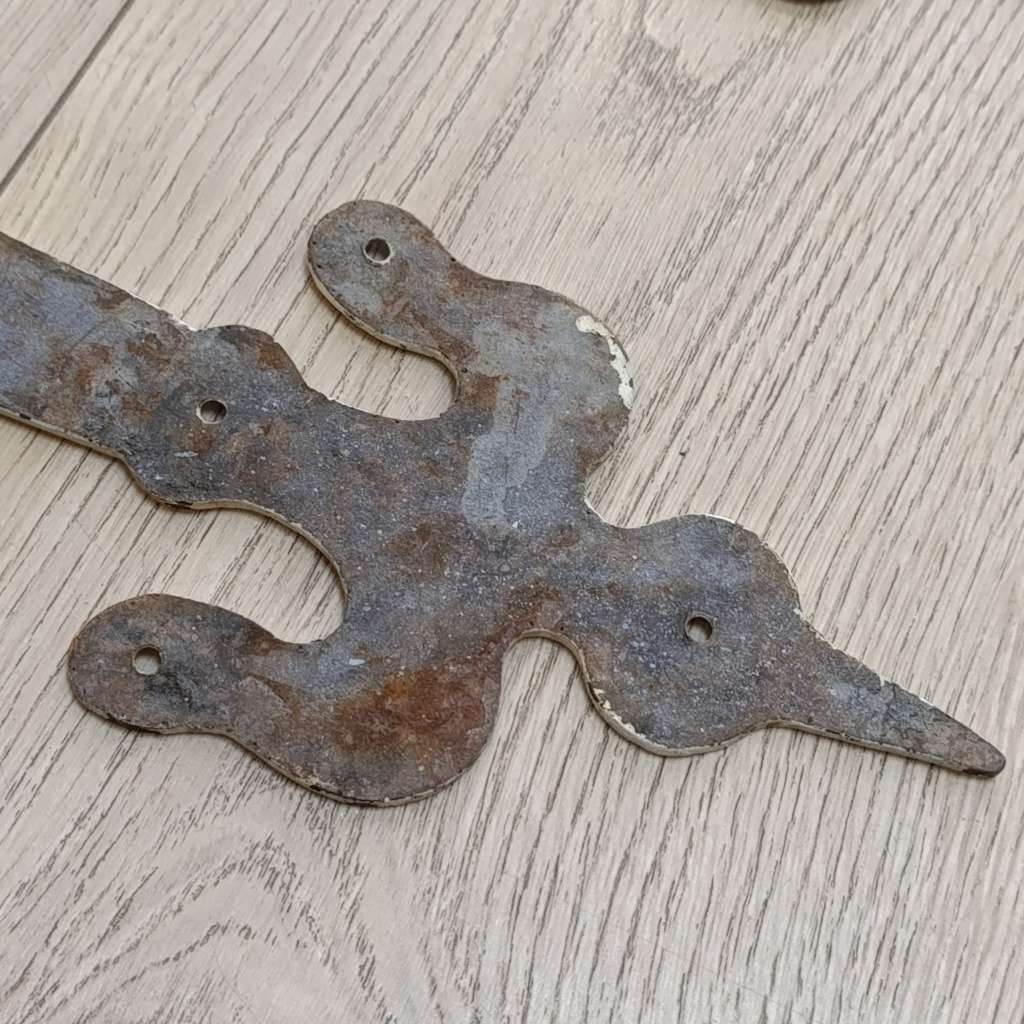 Pair of Large metal door hinge decorative plates