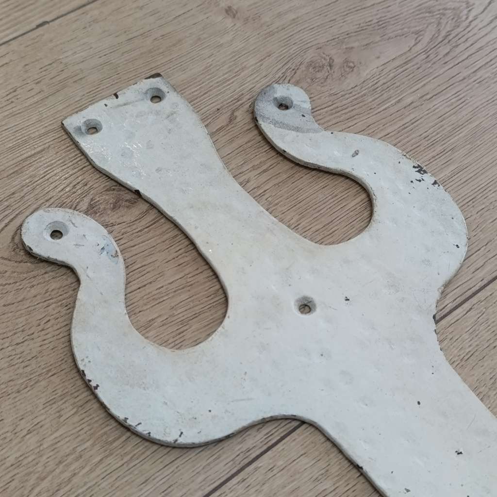 Pair of Large metal door hinge decorative plates