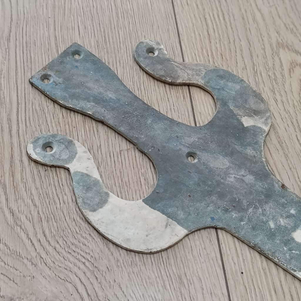 Pair of Large metal door hinge decorative plates