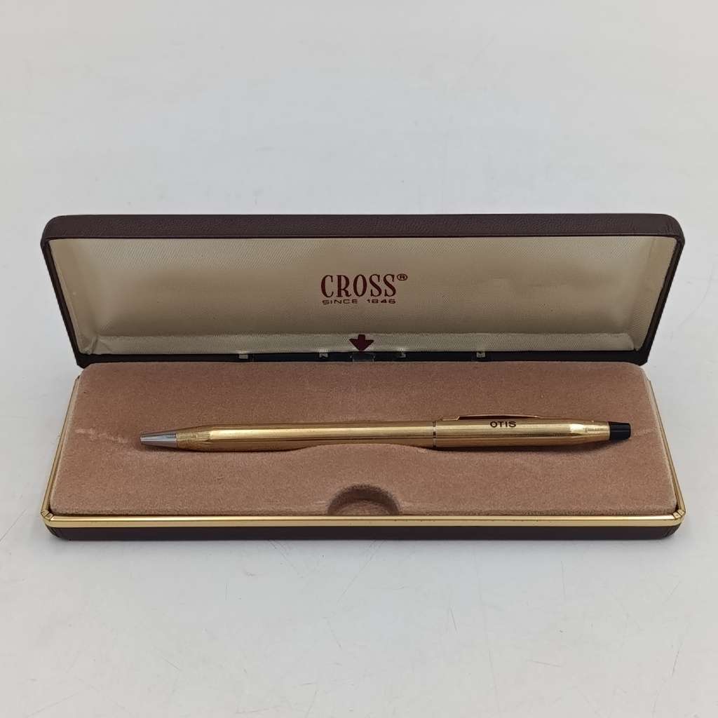 Vintage Cross gold colour slimline pen in case