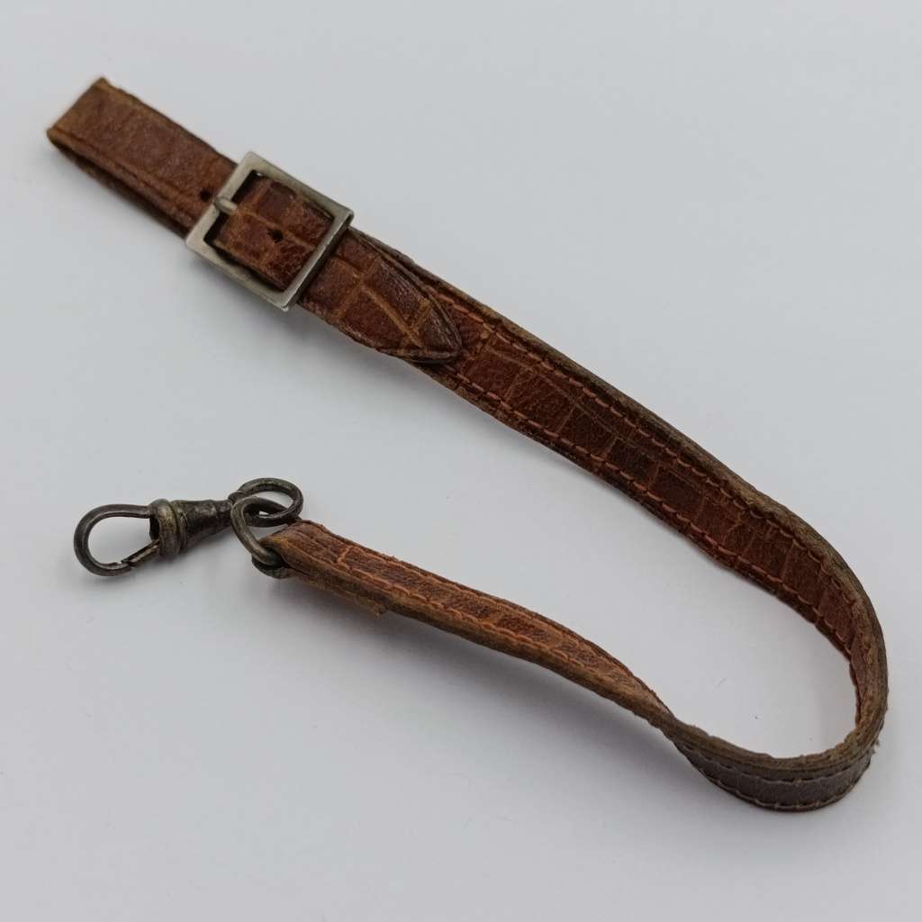 Vintage Leather pocketwatch fob