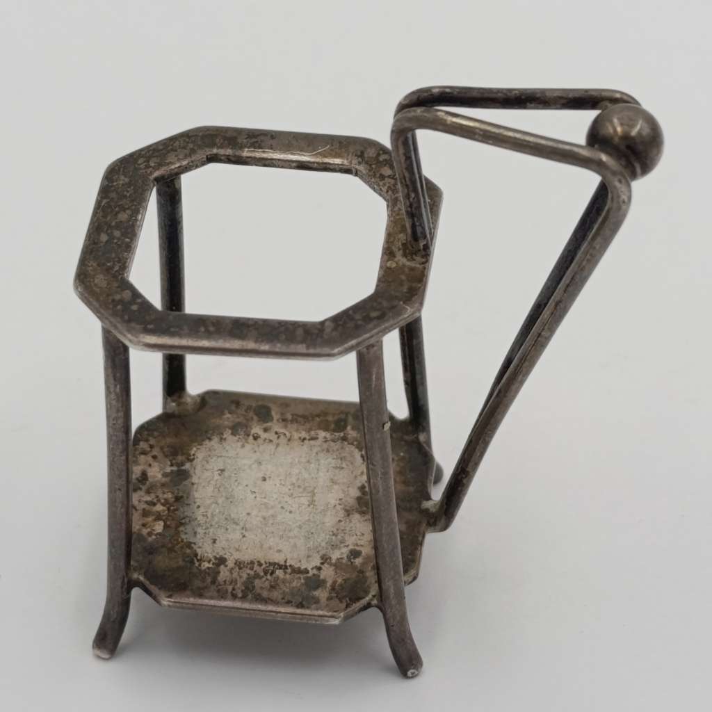 Silver Opium holder glass bottle with stand