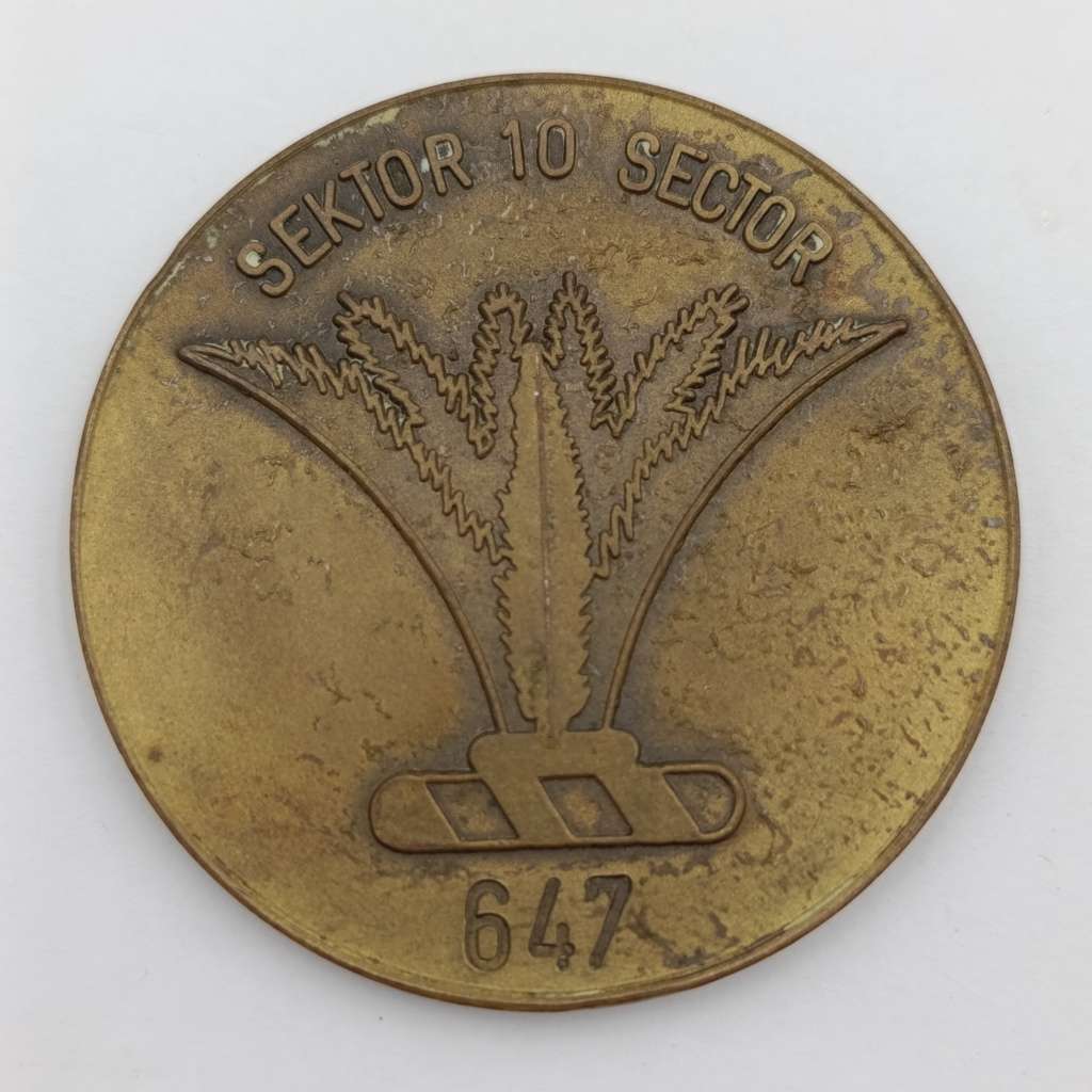 SADF 61 Mech Sektor 10 commemorative 10 Year medallion #647 in case