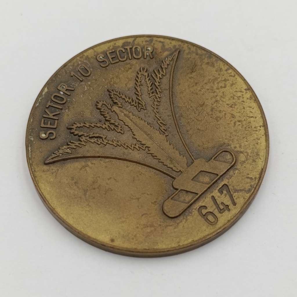 SADF 61 Mech Sektor 10 commemorative 10 Year medallion #647 in case