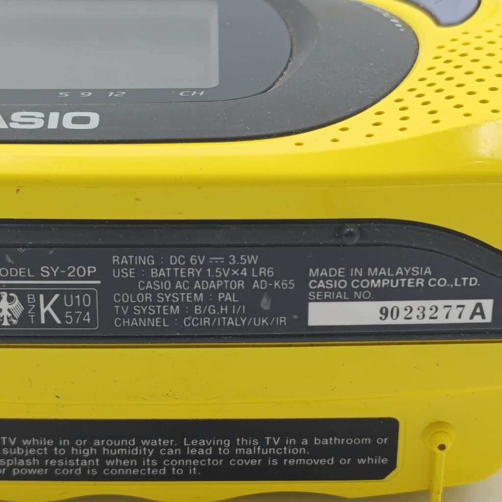 Vintage Casio N78 Model SY- 20P battery operated portable television working