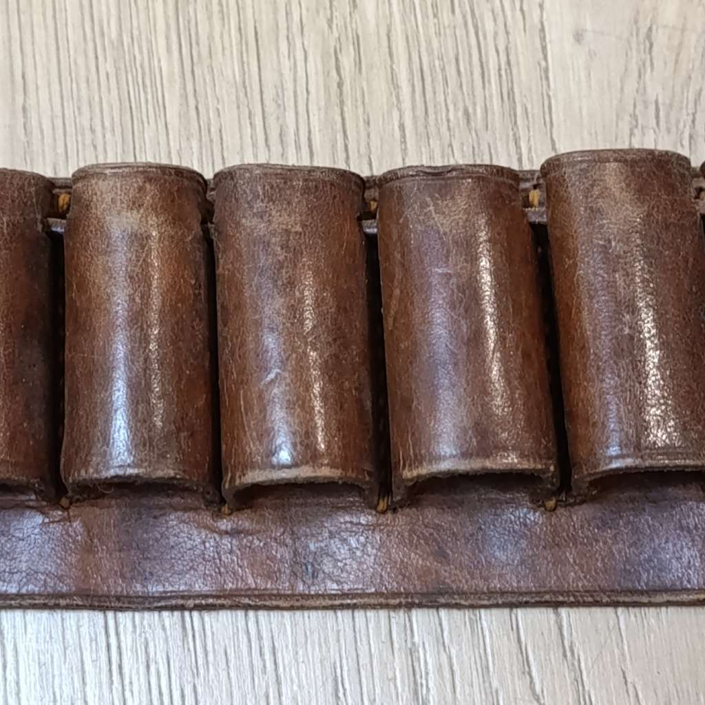 Vintage leather shotgun ammo bandolier