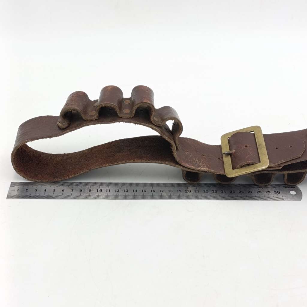 Old Leather military 12 round shotgun ammo belt  104cm long