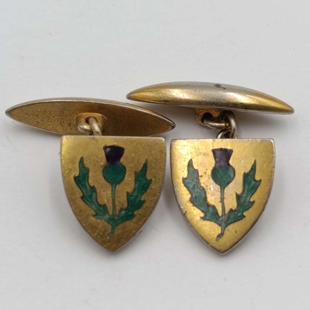 Pair of Scottish thistle cufflinks