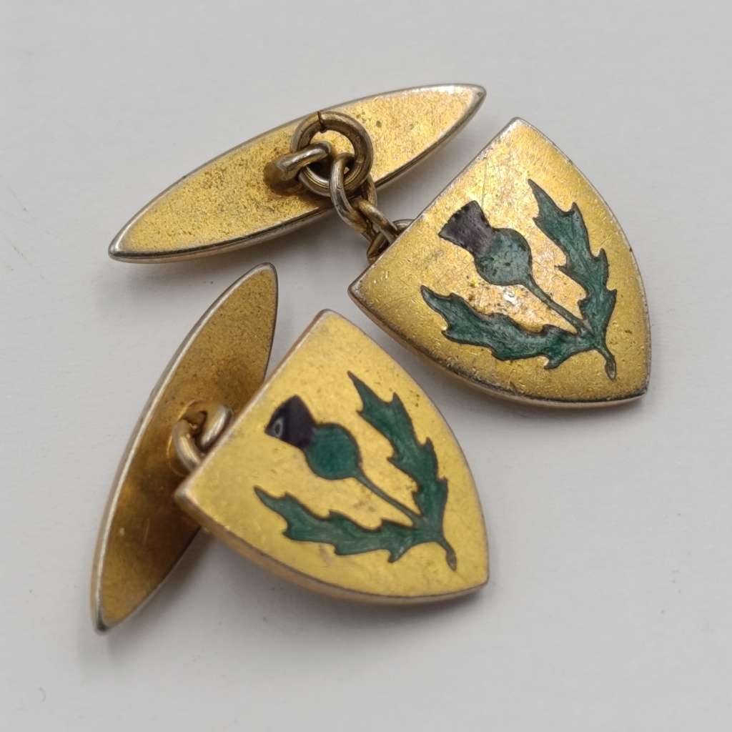 Pair of Scottish thistle cufflinks